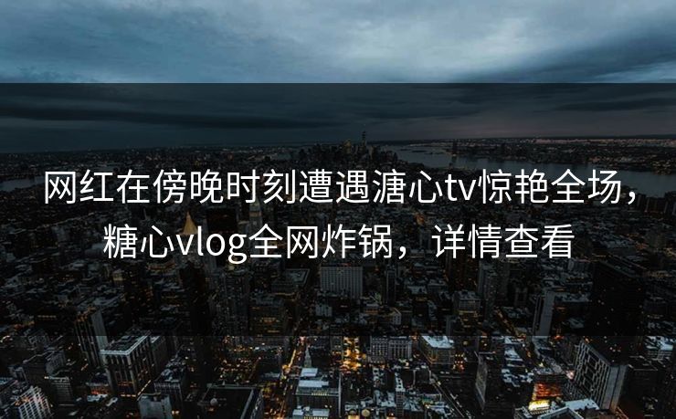 网红在傍晚时刻遭遇溏心tv惊艳全场，糖心vlog全网炸锅，详情查看