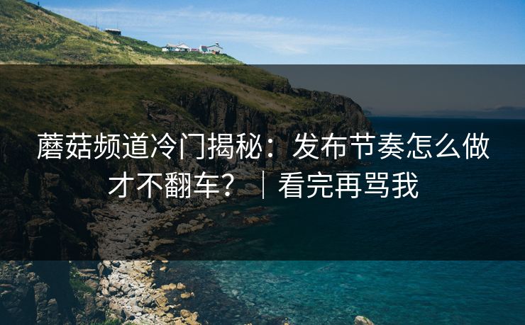 蘑菇频道冷门揭秘:发布节奏怎么做才不翻车?|看完再骂我